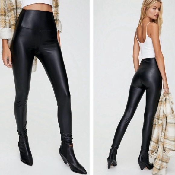 Wilfred Pants - 🆕 NWOT Wilfred Free Aritzia Daria Faux Leather Leggings Pants Vegan Black Large